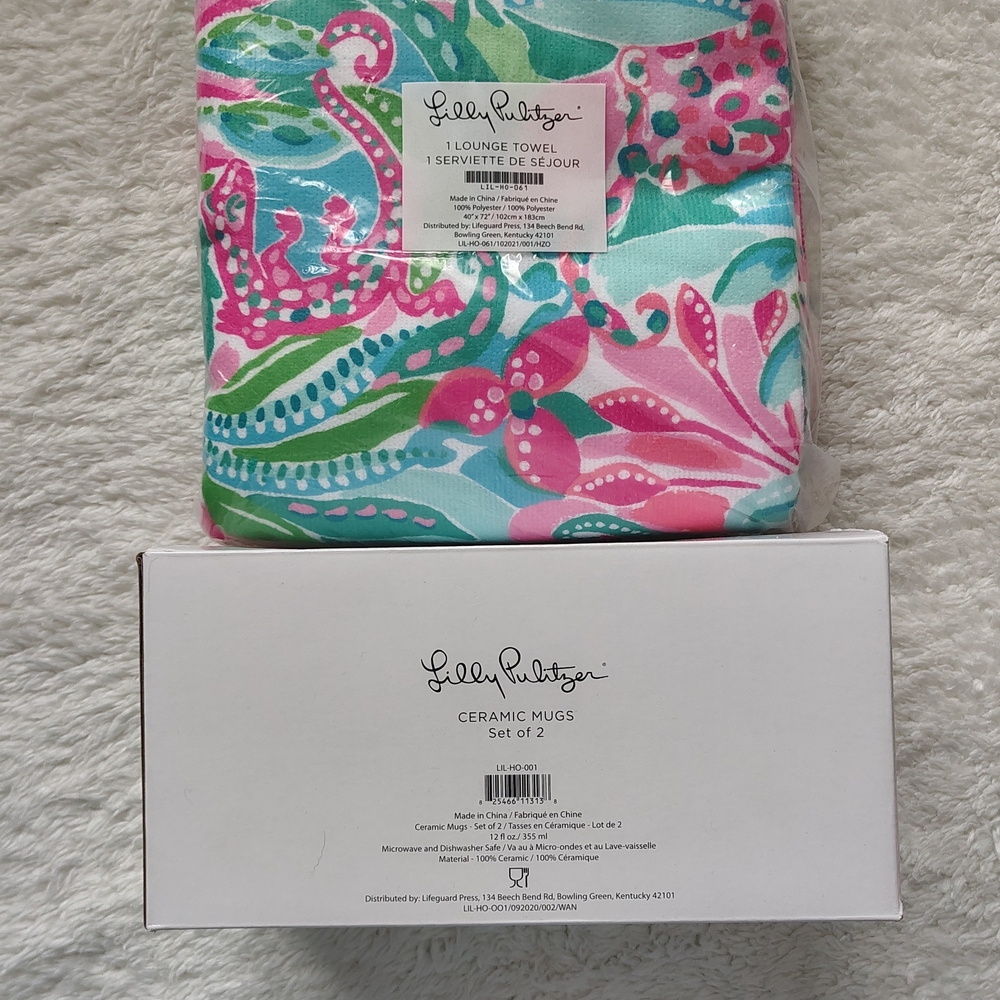 Lilly Pulitzer Towel & Mug Set Bundle